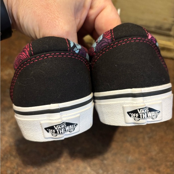 Vans Black and Pink Floral Sneakers - Picture 3 of 5